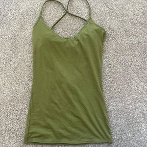 Free people dark green crossback tank top